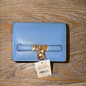 Michael Kors Sky Blue Wallet with Gold Accent